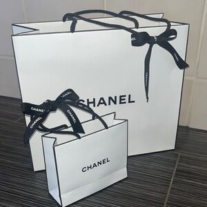 CHANEL White and Black Gift Bags